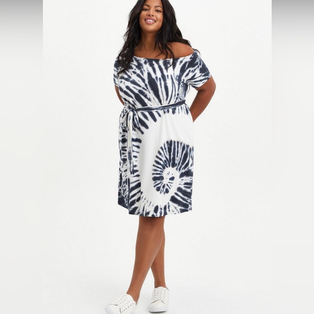 NWT Torrid Mini French Terry Off-Shoulder Tee Shirt Dress Size 2X (18-20)